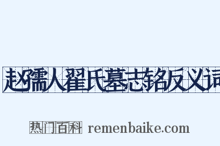 赵孺人翟氏墓志铭反义词是什么意思的图片